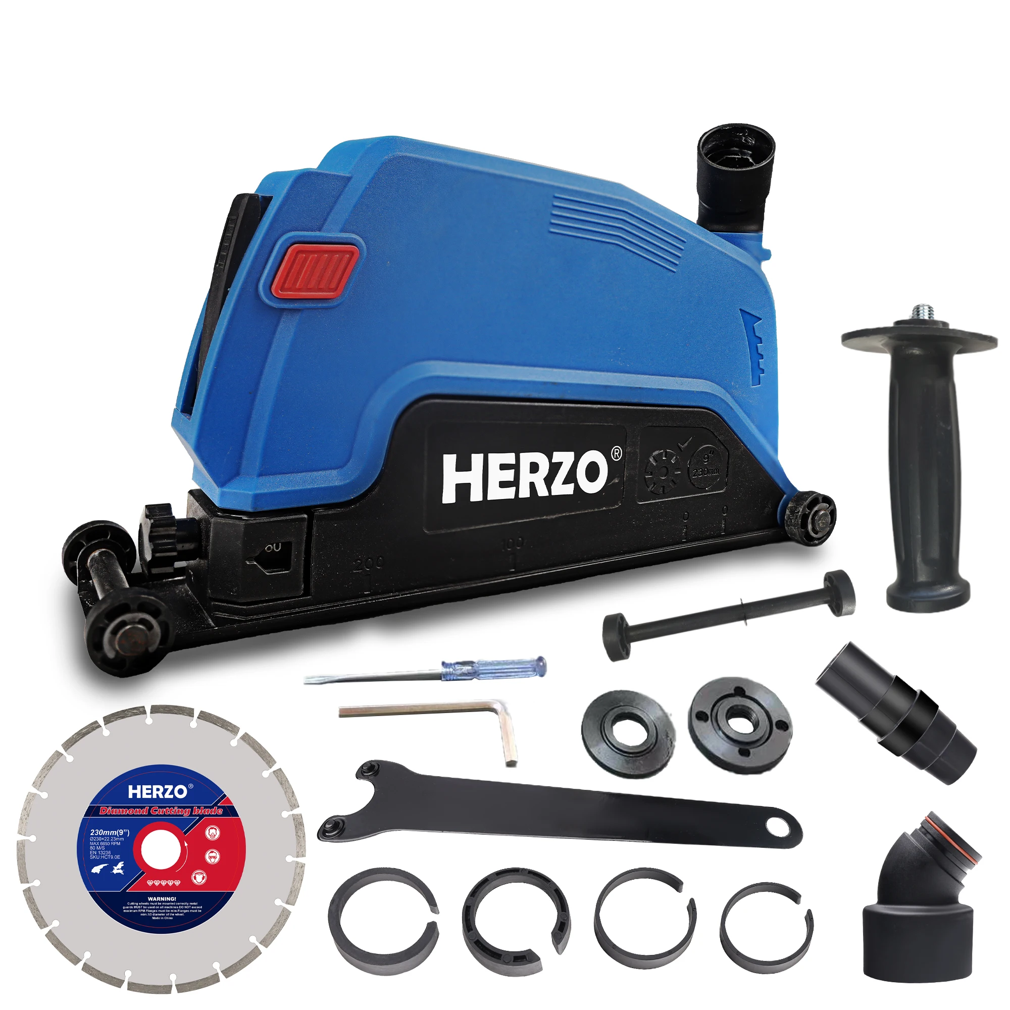 

HERZO HCD79X 9"(230mm) Cutting Dust Shroud For Angle Grinder With Attachments