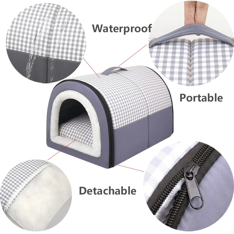 Dog House Soft Cozy Pet Sleeping Mat for Small Medium Dogs Cats Foldable Portable Puppy Nest Washable Dog Kennel Pet Supplies