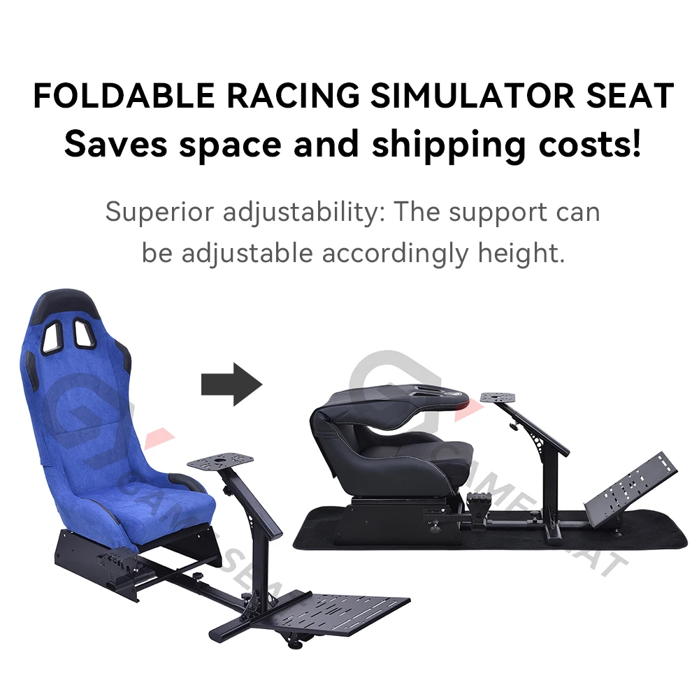 GY025-2 High Quality Steering Wheel Chair Bracket Driving Pedals Set Car Monitor Stand Gaming Racing Simulator