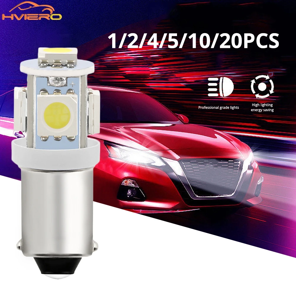 1/2/4/5/10Pcs BA9S 5050 5SMD Car Side Marker Lamp White Red Led Bulb Auto Brake Turn Signal Wedge Dome Reading Lights Waterproof