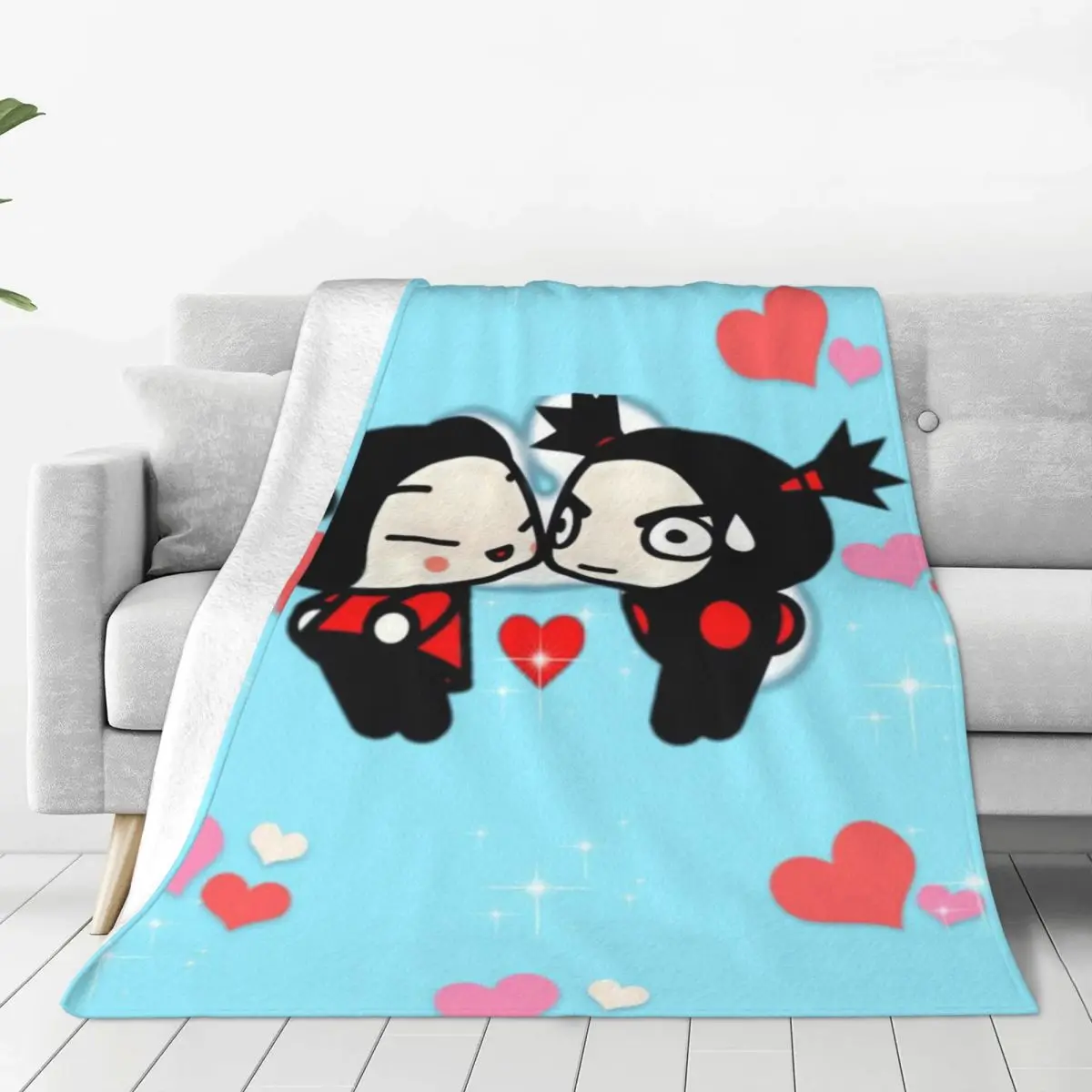 Custom Cute Cartoon P-Pucca Film Blanket 3D Printed Soft Flannel Fleece Warm Throw Blankets for Office Bed Couch Bedspreads