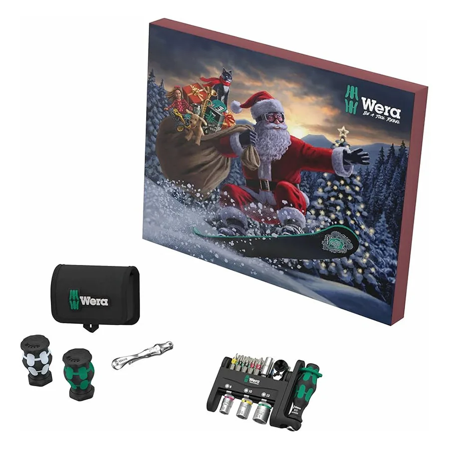 WERA  25 PCS Advent Calendar 2024 Christmas Tool Set Screwdriver Set with Bottle Opener Limited Edition 05136609001