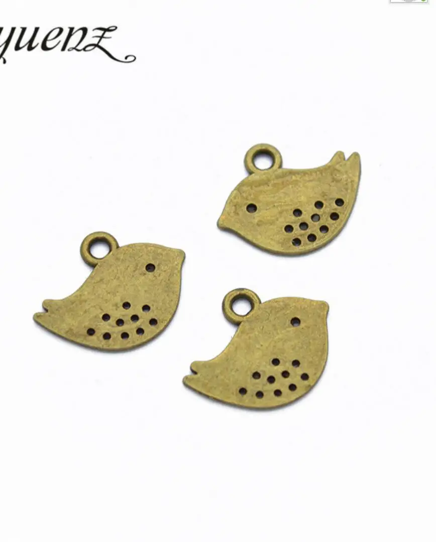 200pcs 16*13mm Charms Bird Antique Silver Color Cute Bird Charms Jewelry Findings DIY Small Bird Charms Wholesale F0878