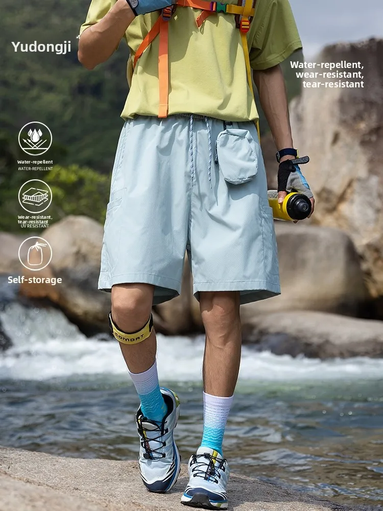 

Youdongji Men's Outdoor Workwear Shorts Lightweight Wearable Five-Quarter Length Trousers Teenage Sports Pants Water-Resistant