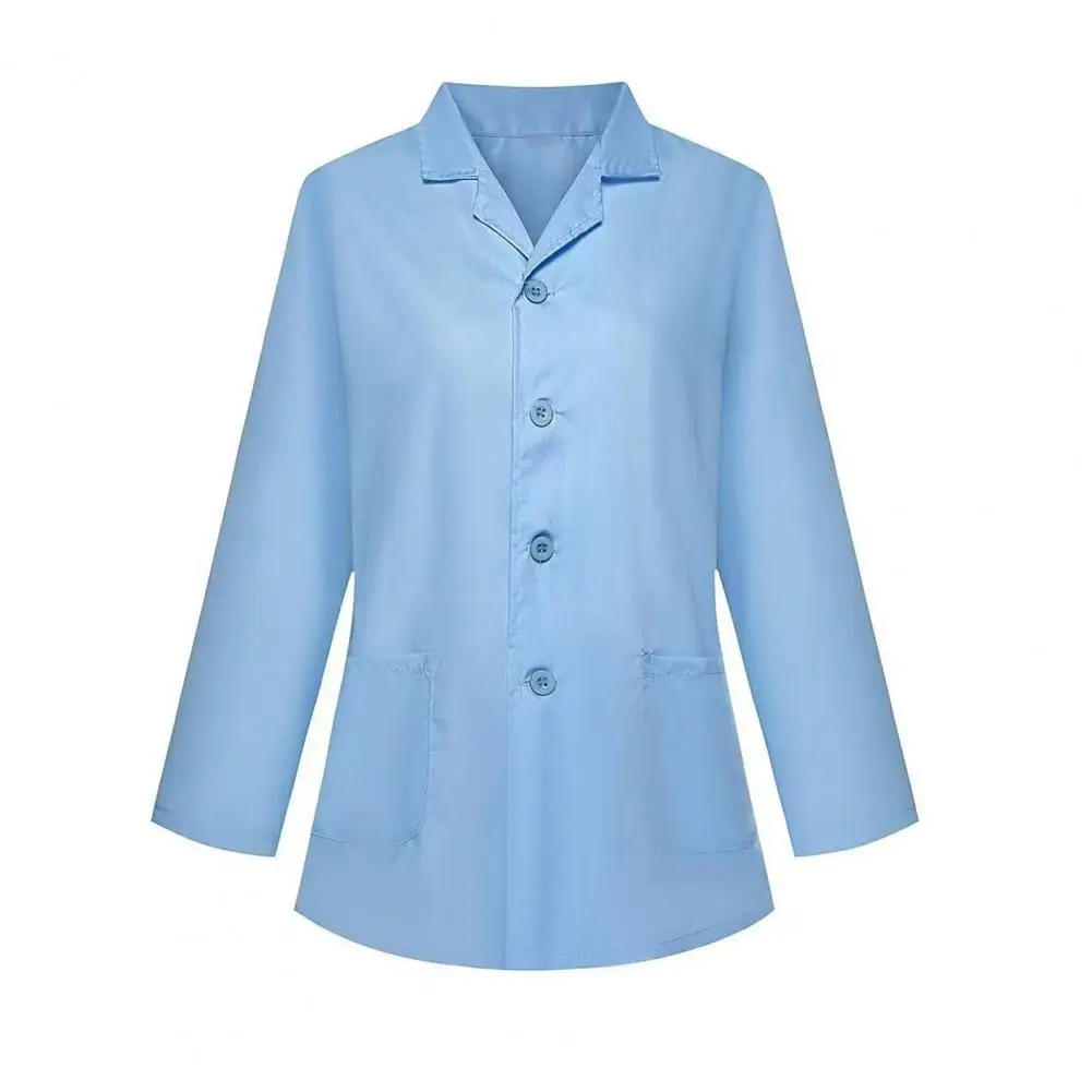 Classic Lapel Chef Jacket Unisex Chef Uniform Shirt Short Sleeve Lapel Workwear Soft Fabric Professional Nursing Clothing