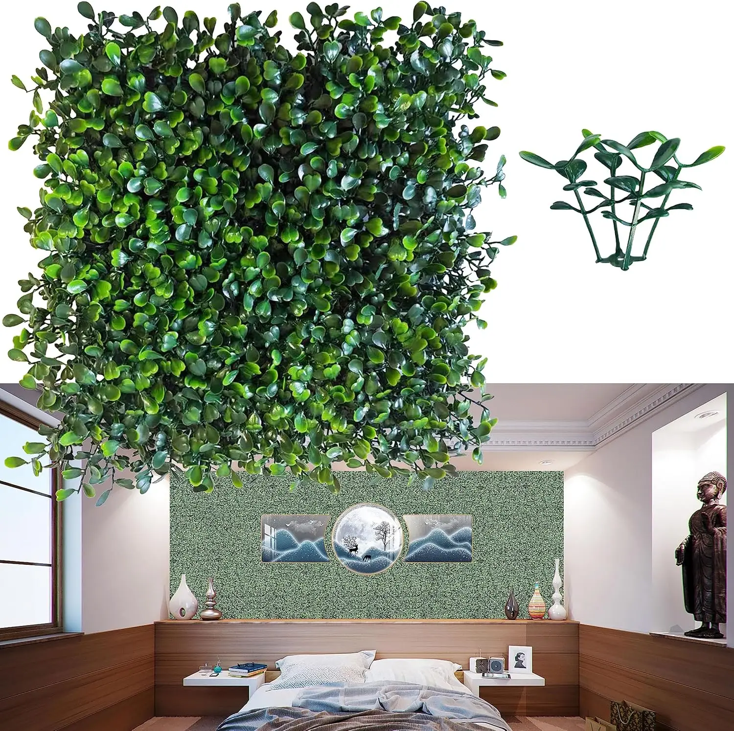 

Plant Wall Fence Decorative Panels Greenery Hedge Grass Home Wall Ground Patio Decoration Fake Plant