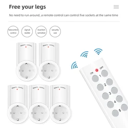9938P Wireless Smart Remote Control Socket Power EU US UK FR Plug with Remote Control Outlet Switch 220V 230V