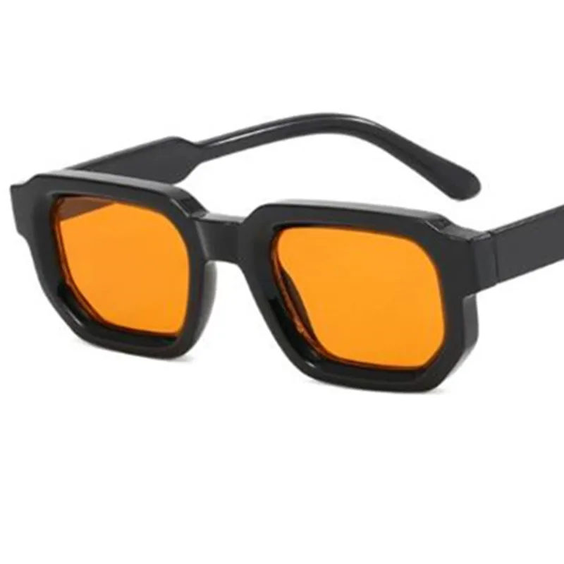 แว่นกันแดดทรงเหลี่ยมแบบยูนิเซ็กซ์ ป้องกันรังสียูวี กรอบเล็ก ดีไซน์เรียบง่าย สไตล์เรโทร