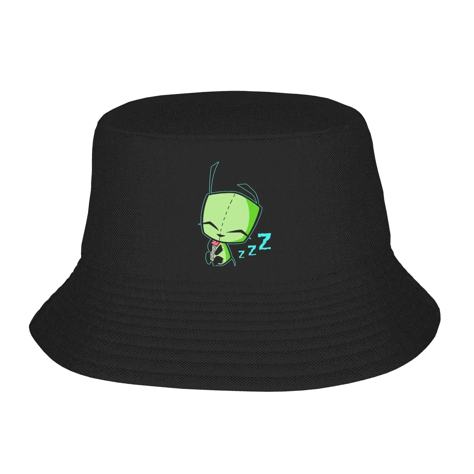 New Invaders Zims Bucket Hat Summer GIR Sleepy Robot Trendy Fisherman Hats For Women Breathable Caps Streetwear Sun Hats，Bucket