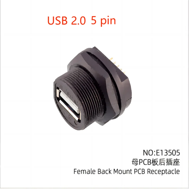 1pc Circular Type Plastic USB 2.0/3.0&CAT6&Type C&HDMI-Compatible Socket Female Jacks Panel Mounting Electronic Connectors