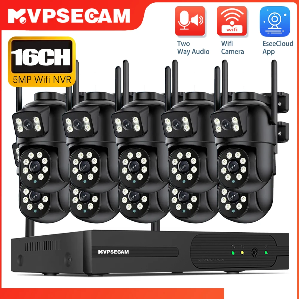 

16CH 8MP Wireless PTZ Camera Security System 2 Way Audio CCTV Camera Video Surveillance Kit Color Night Vision Wifi NVR Kit 8CH