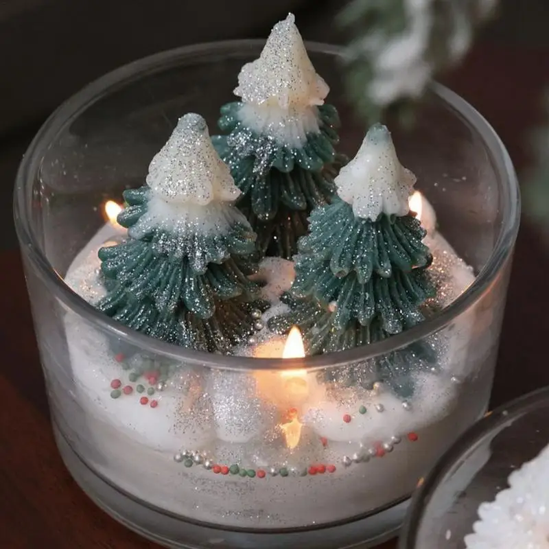 Christmas Aromatherapy Candle Christmas Tree Candle Meditation Yoga Relaxing Tealight Candle Perfume Scent New Year Decoration