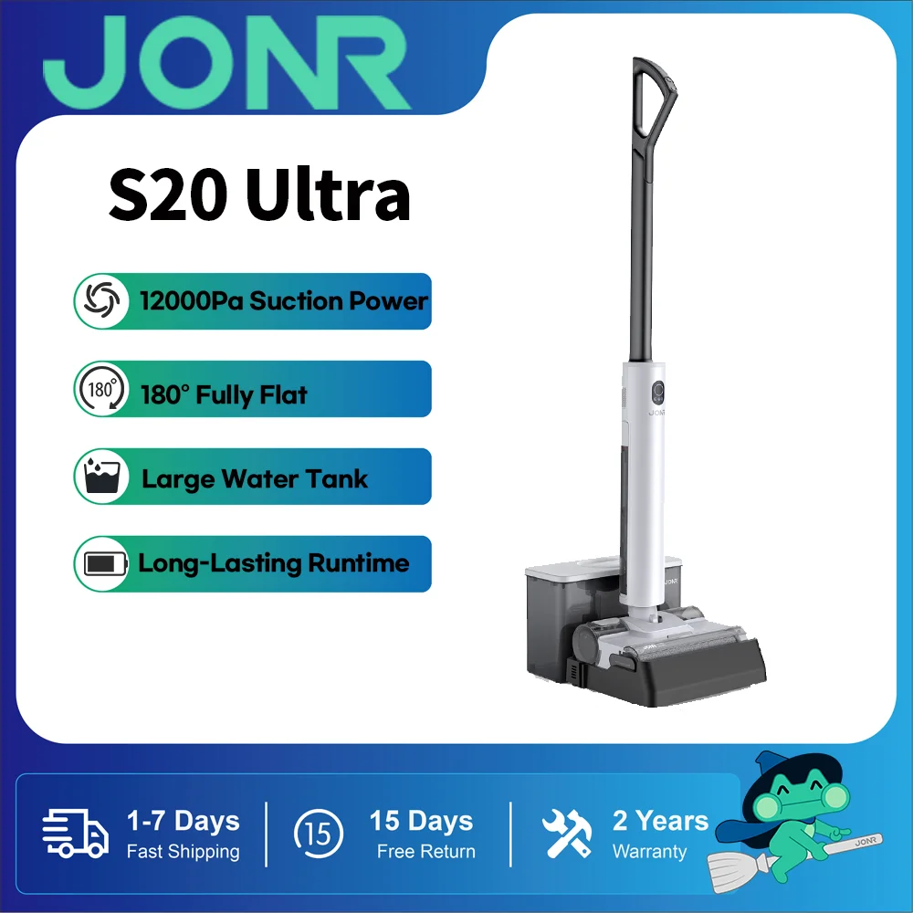 JONR S20 Ultra Akku-Nass-Trockensauger für Teppiche und Hartböden, wiederaufladbar und leicht