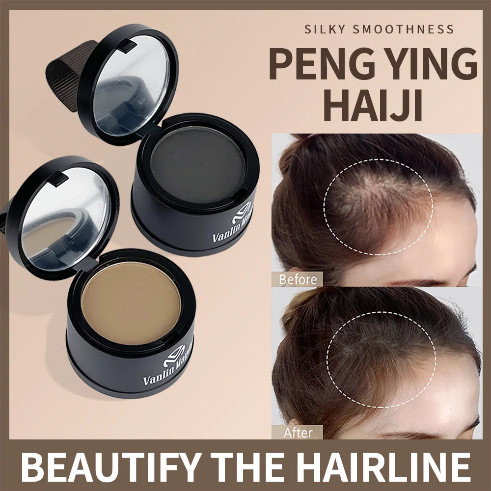 2-in-1 Hairline Powder Duo Set + Eyebrow Pencil  Root Touch-Up for Thinning Hairline & High Forehead,Buildable Coverage,Natural