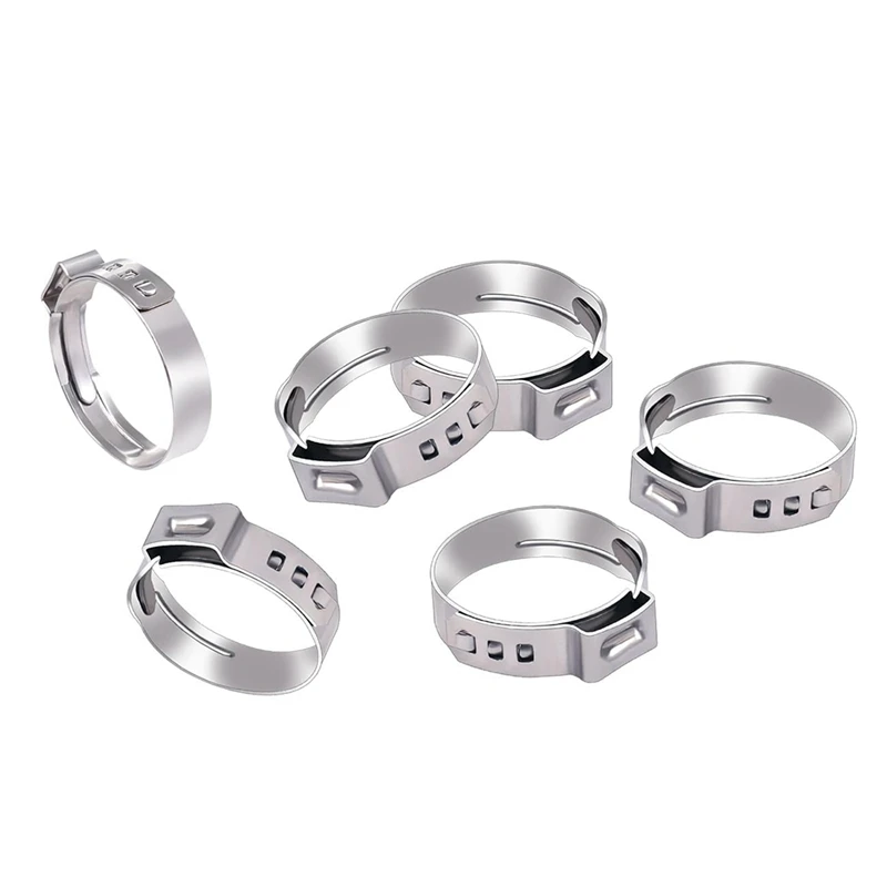 HOT! 35Pcs PEX Clamps, Stainless Steel Pex Crimping Ring, Single Ear Hose Clamp For Pex Pipe Fitting Connections