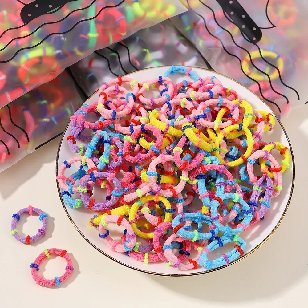 60 teile/los Bunte Elastische Haarband Gummibänder für Kinder Pferdeschwanz Unterstützung Hairties Spleißen Headrope Kinder Haar Zubehör – Detail 5