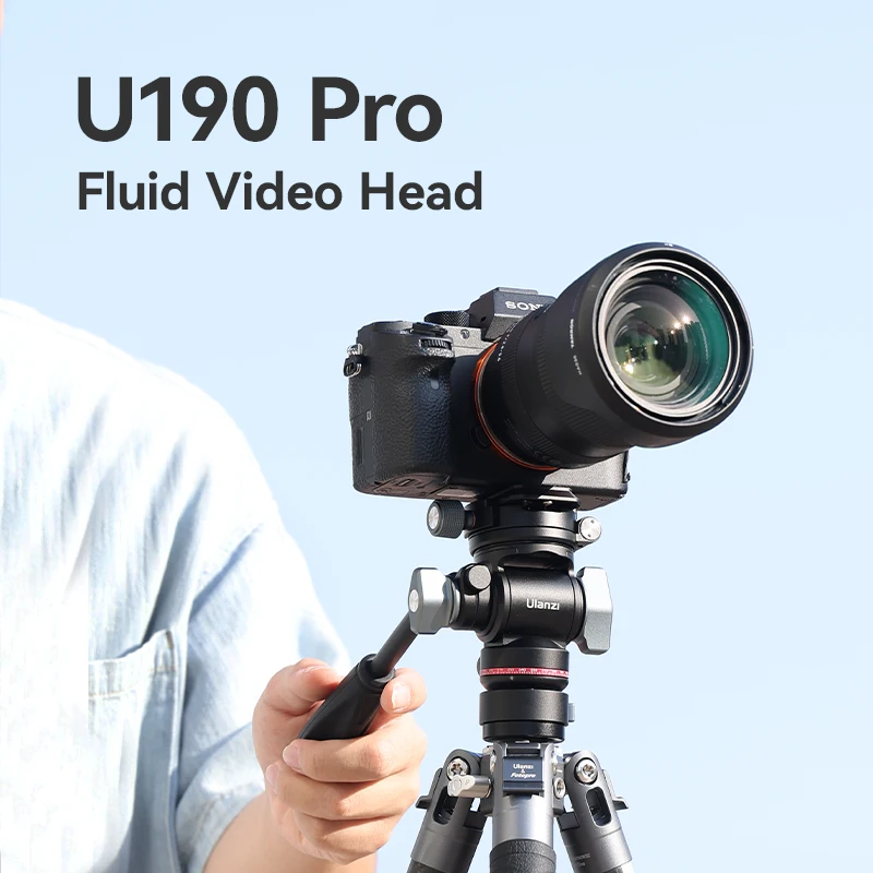 

Ulanzi U190 PRO Fluid Video Head 4kg Load Capacity Camera Vertical Horizontal Shooting with 1/4" 3/8" Screw for Tripod Monopod