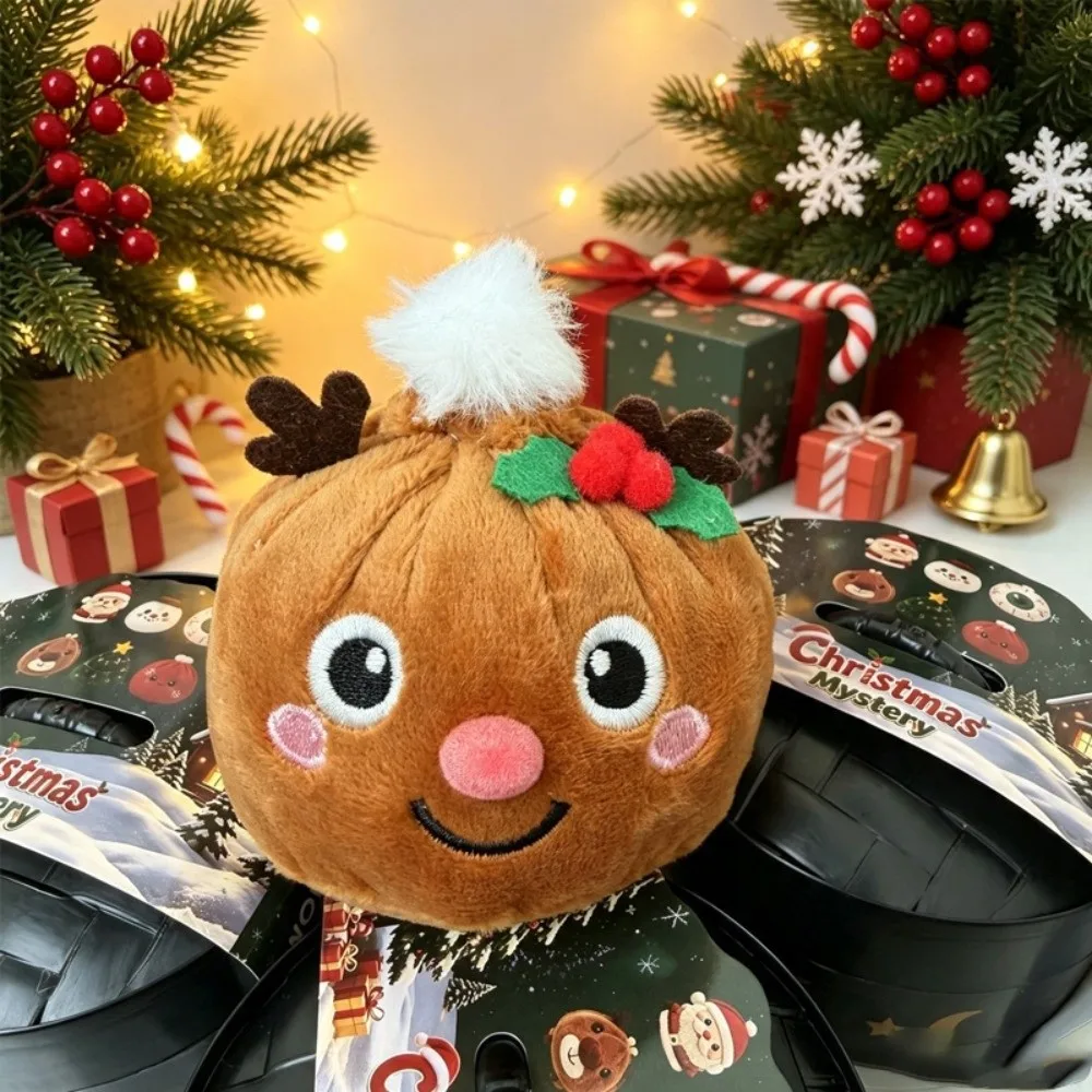 New Christmas Dumpling Squeeze Toys Snowman Santa Claus Doll Sensory Toy with Tray Elk Pinching Gifts