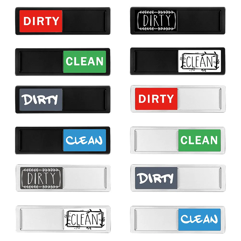 Clean Dirty Dishwasher Magnet Indicator Sign Easy To Read Slide Super Strong Magnet Sign Non-Scratch Large Text Kitchen Supplies