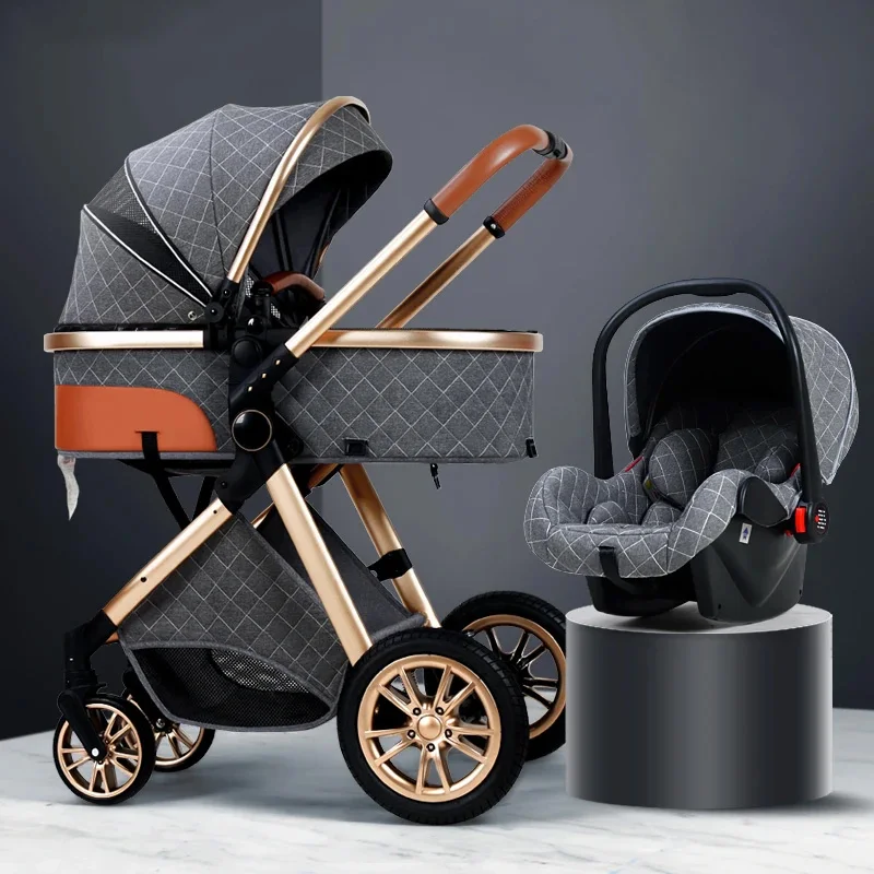 Carriola Para Bebes 4 In 1 Poussette passeggino carrozzina seggiolino auto e passeggini passeggino pieghevole 3 In 1 con seggiolino auto