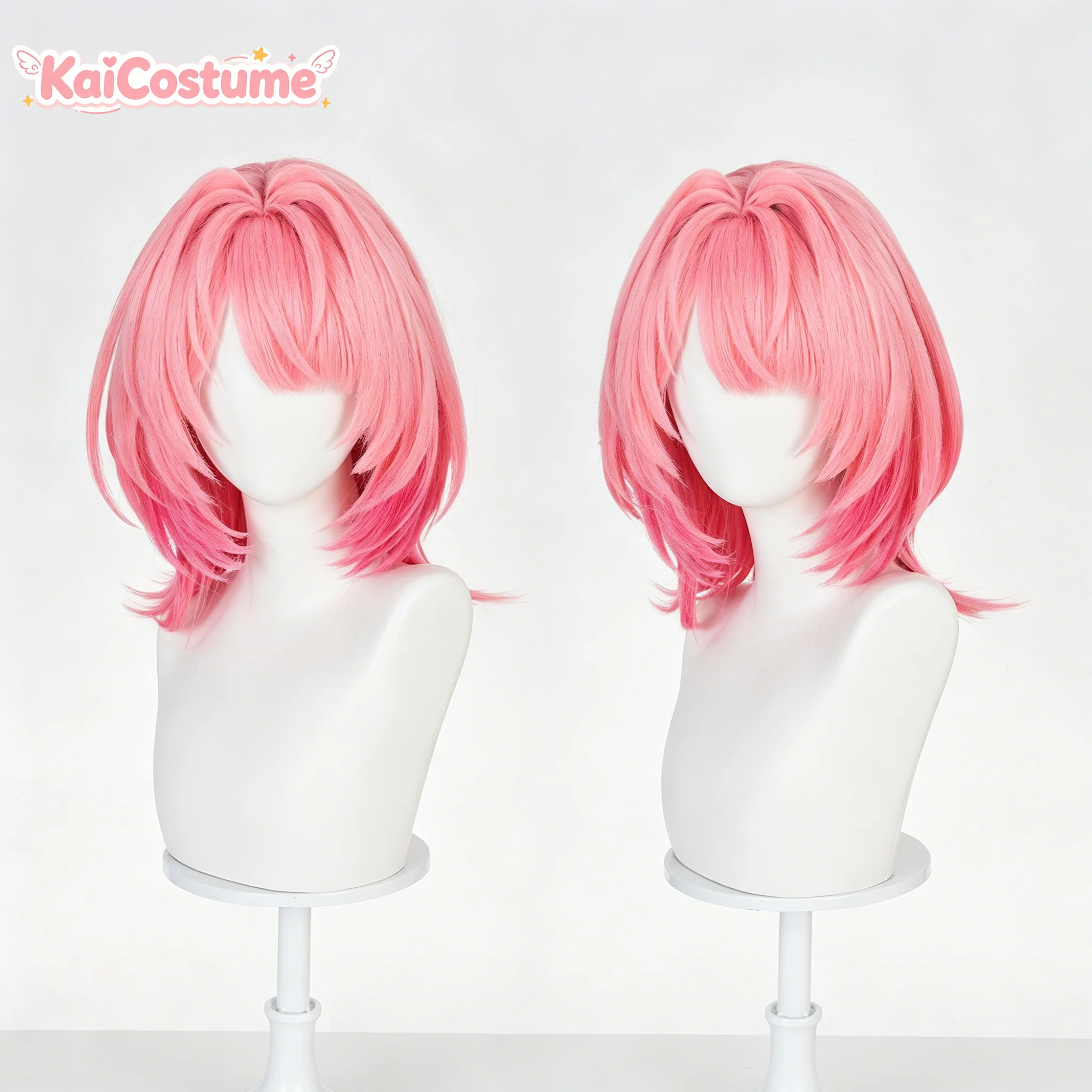 ZZZ Ramiel Cosplay Wig, In-Game Model Color Pink Short Hair With Realistic Scalp Top For Comic Con Halloween Role Play view 2