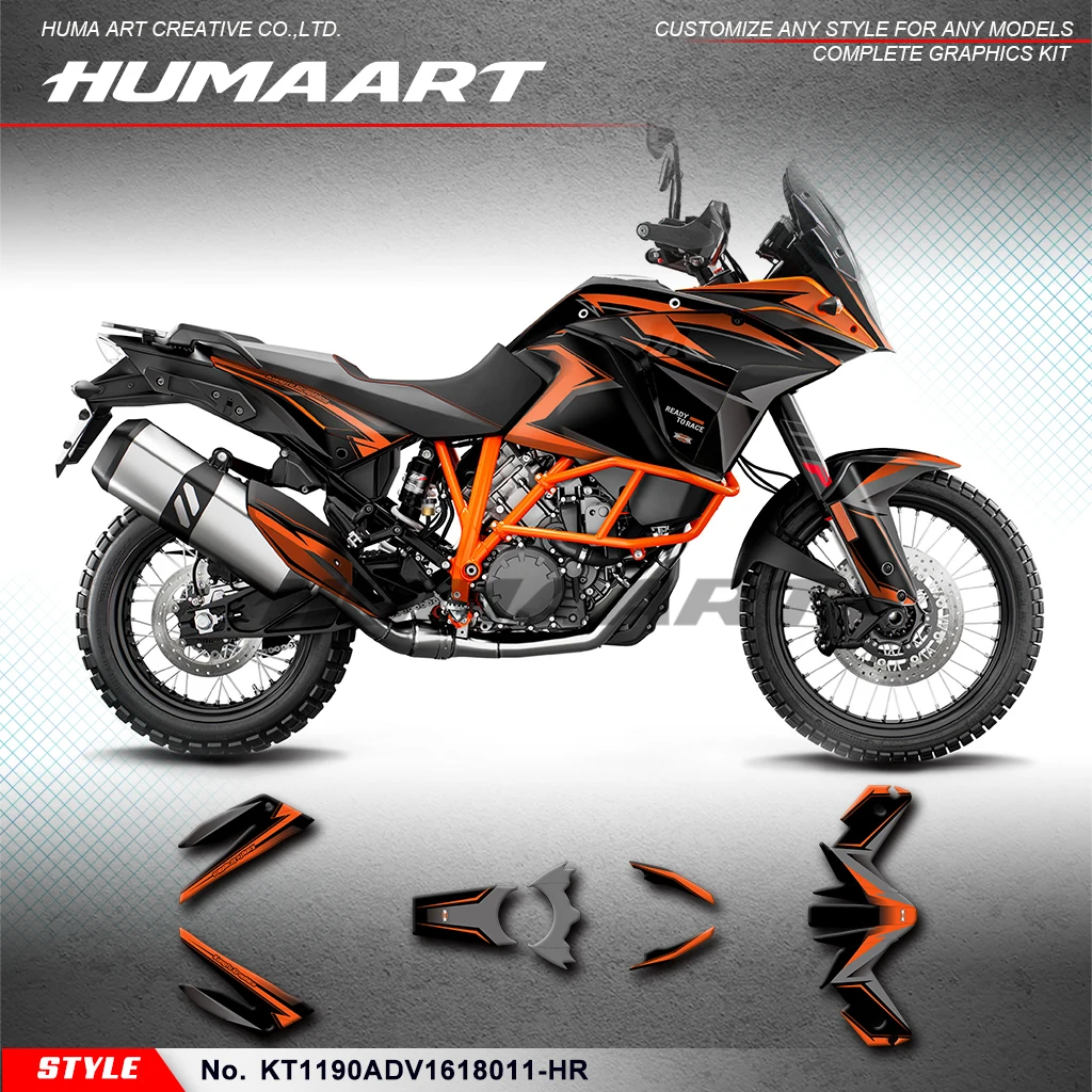 

HUMAART Motorcycle Graphics Sticker Sheet for KTM 1050 1090 1190 ADV Adventure 2016 2017 2018, Decoration, KT1190ADV1618011-HR