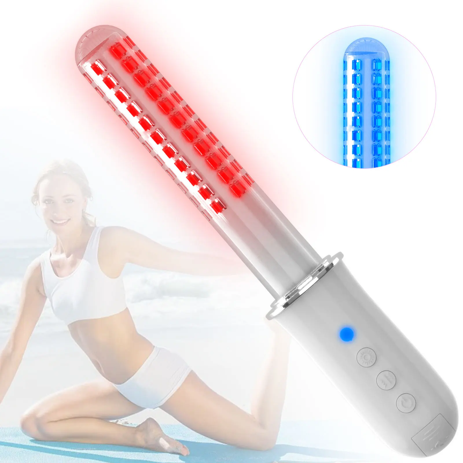 

Female Vaginal Red&Blue Light Device with Heating 36PCS*360nm Intimate Health Device For Reduces Inflammation&Vaginal Tightening