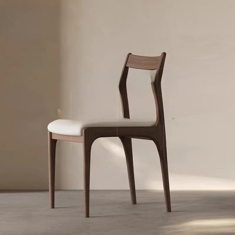 

Italian minimalist solid wood dining chair small apartment family restaurant study back hotel dining chair