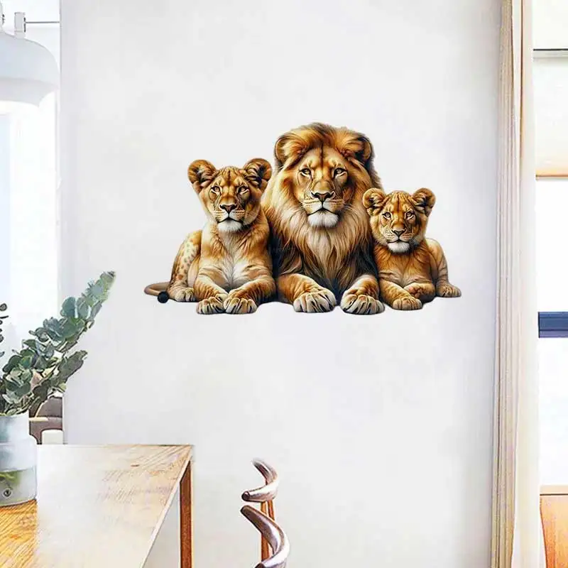 Domineering Lion Animals Wall Sticker Bathroom Toilet Decor Living Room Cabinet Refrigerator Home Decoration Decals M1253