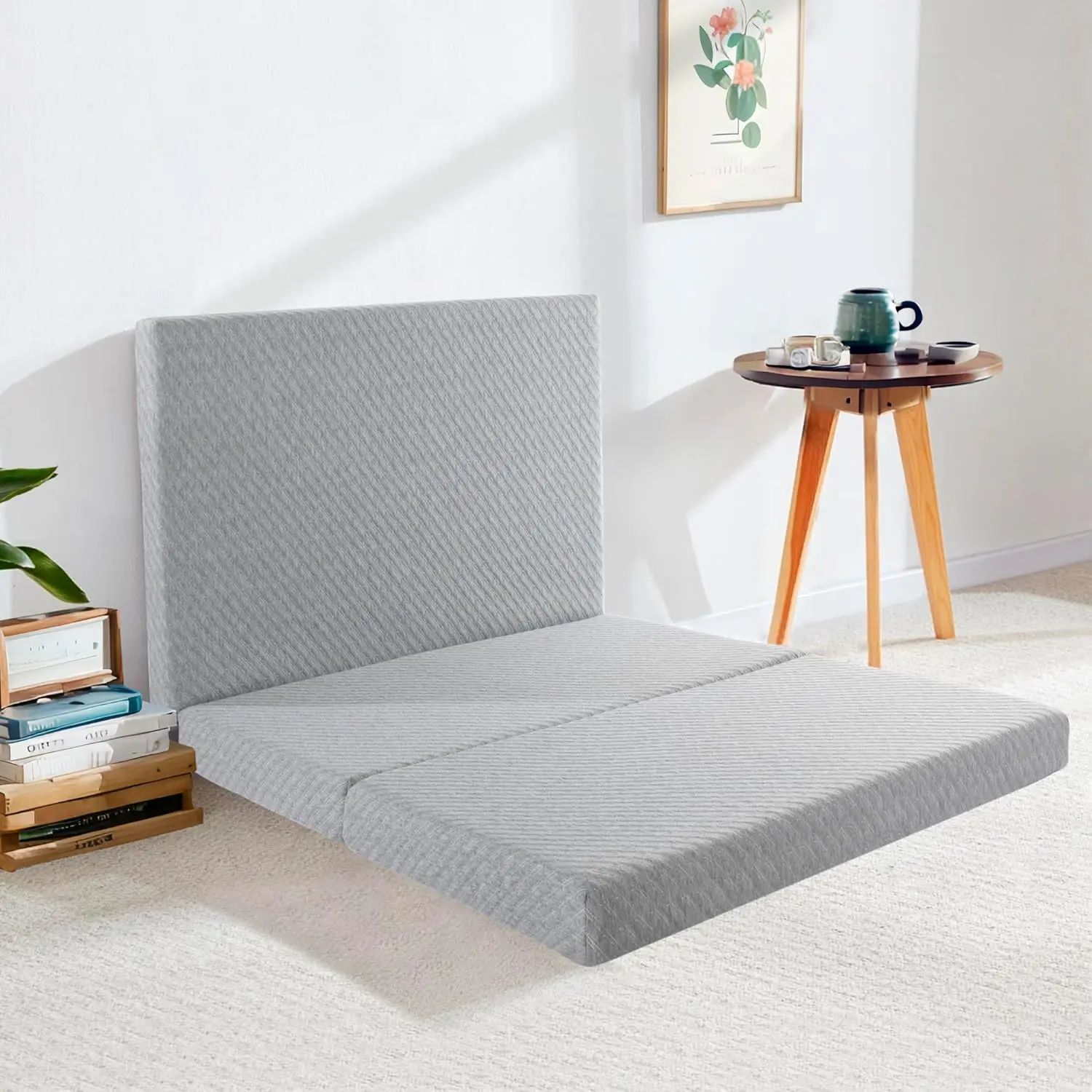 

Queen Mattr 3 H Tri-Fold Gel Foam Mattress, Adjustable Softn Relief Ba Pain Breathable And Washable Cover,