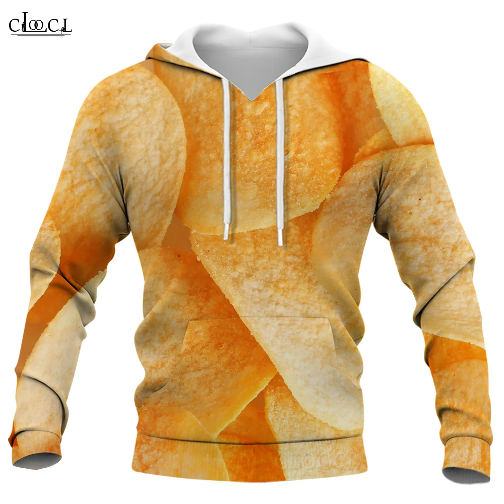 

CLOOCL Men Hoodies Potato Chips Graphic 3D Printed Pullover Long Sleeve Drawstring Hood Autumn Winter Sweatshirts Dropshipping