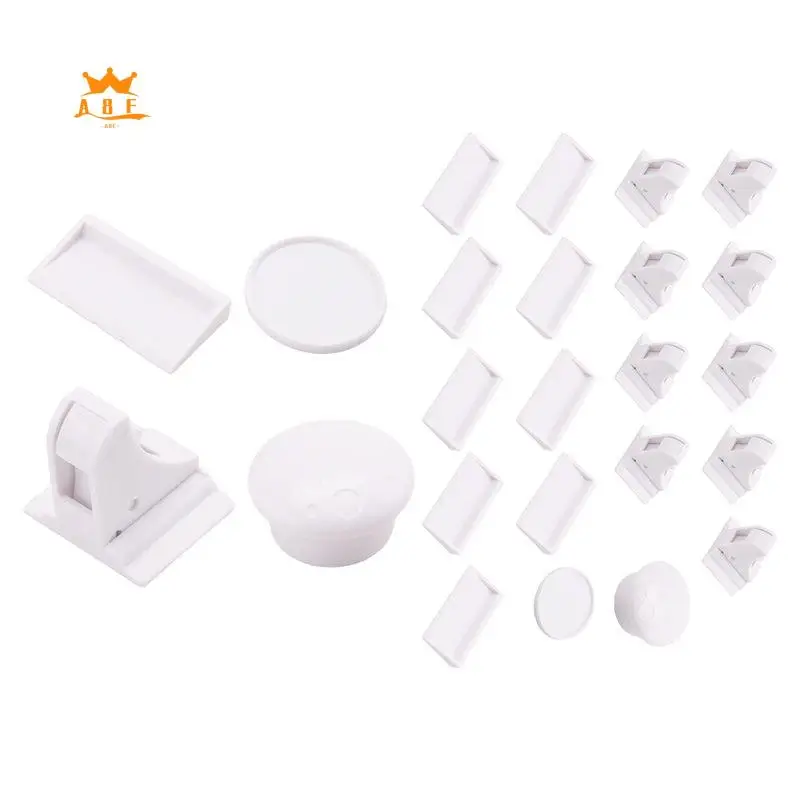 

A08E-10+2 Magnetic Cabinet Locks Child Proof Cupboards Drawer Invisible Kids Baby Safe Lock Catch
