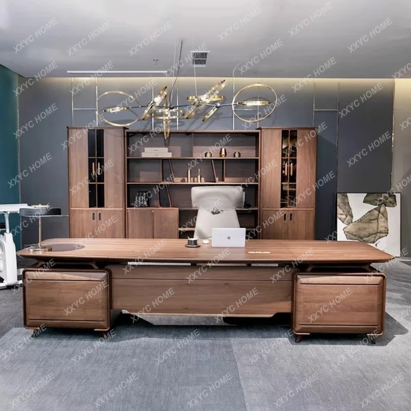A sale Modern black walnut light luxury desk