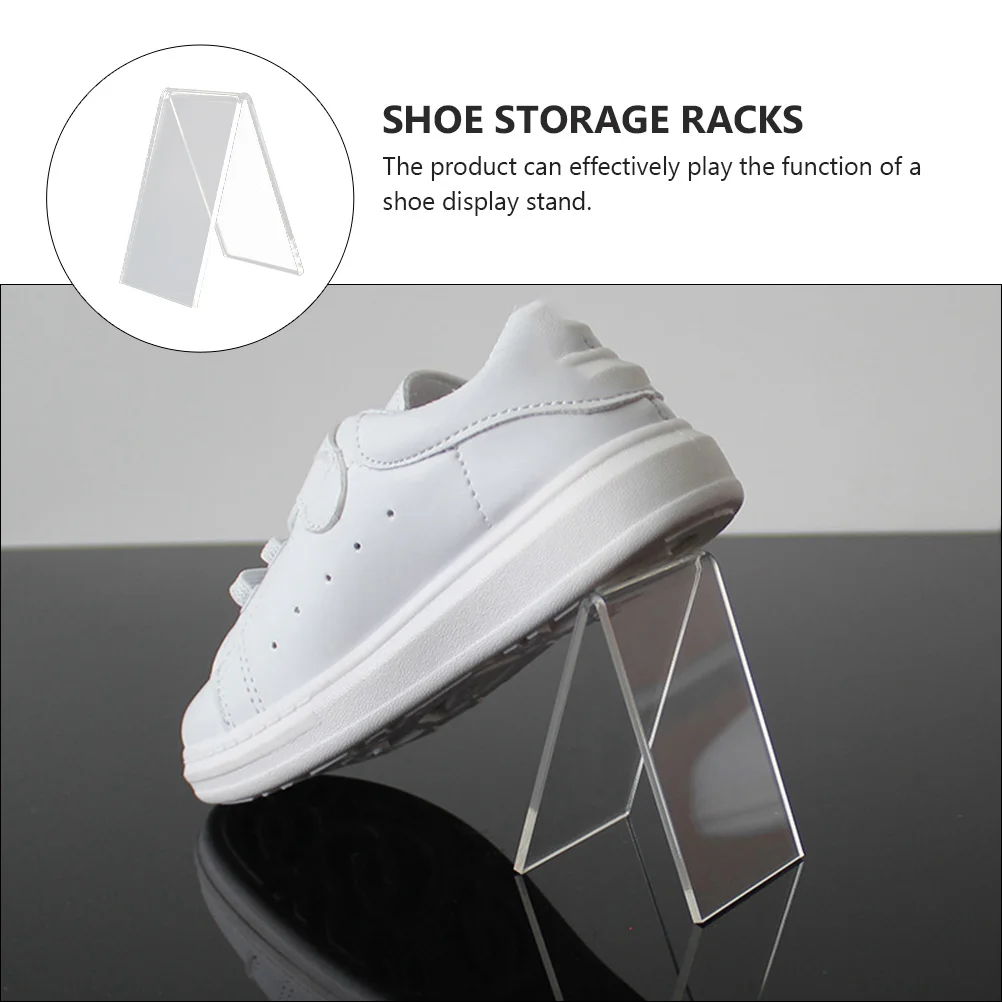 

4pcs High Heels Display Rack Acrylic Shoe Storage Stands Portable Size V Type Fashion Unique Easy Maintain Neat Home