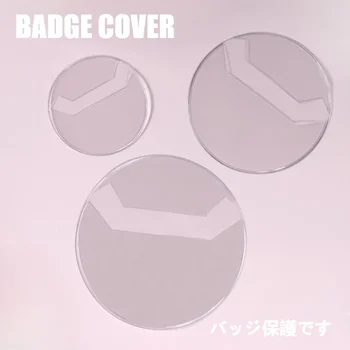 10 adet 58/75mm Yuvarlak Metal Pimler Rozeti HD Şeffaf Koruyucu Kapak Japon Baji PVC Depolama Ekran çizilmez Koruyucu