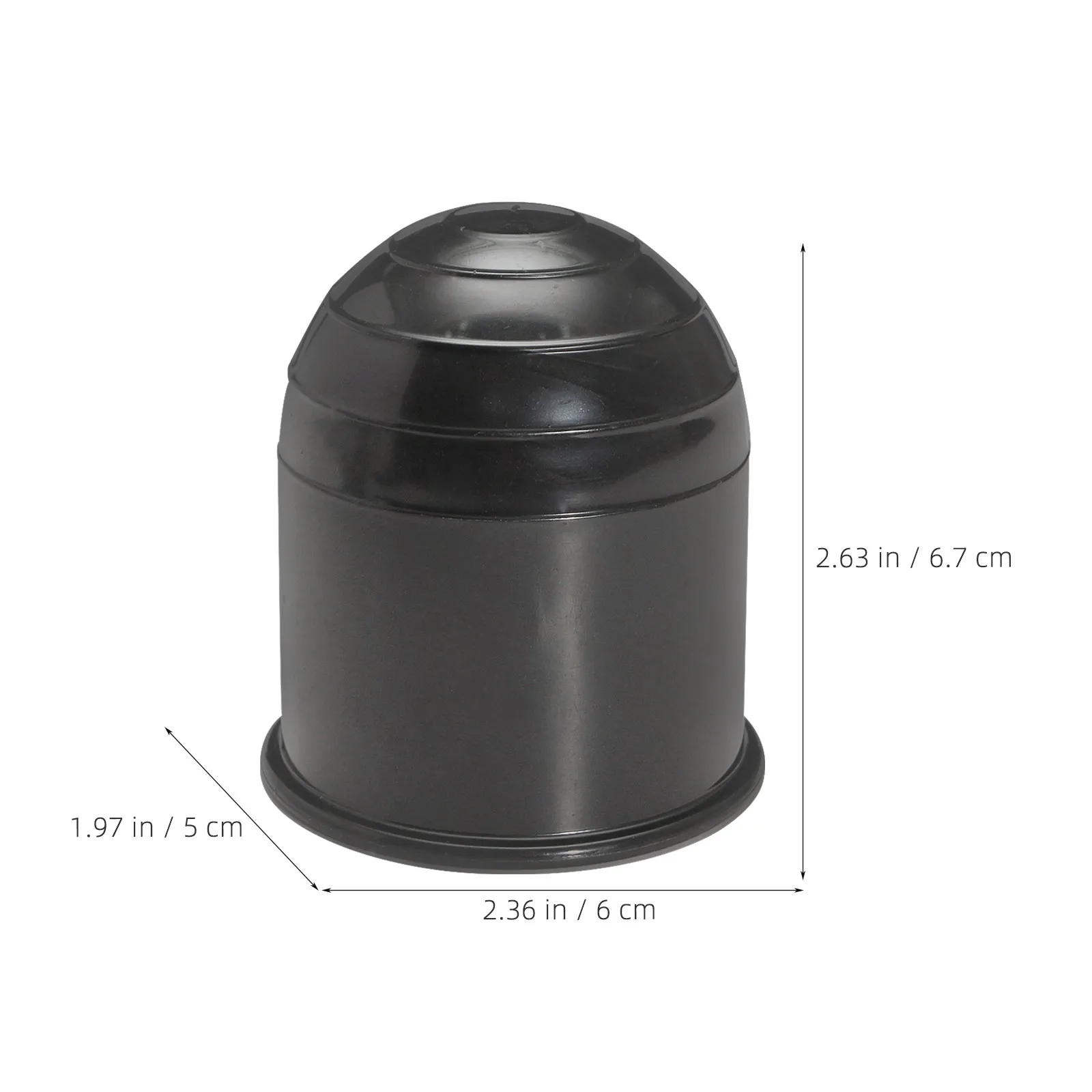 Universal Trailer Ball Cover 50Mm Black Plastic Push-on Towball Cap Hitch Protection for Trailer Towbars Hitch Ball Cover