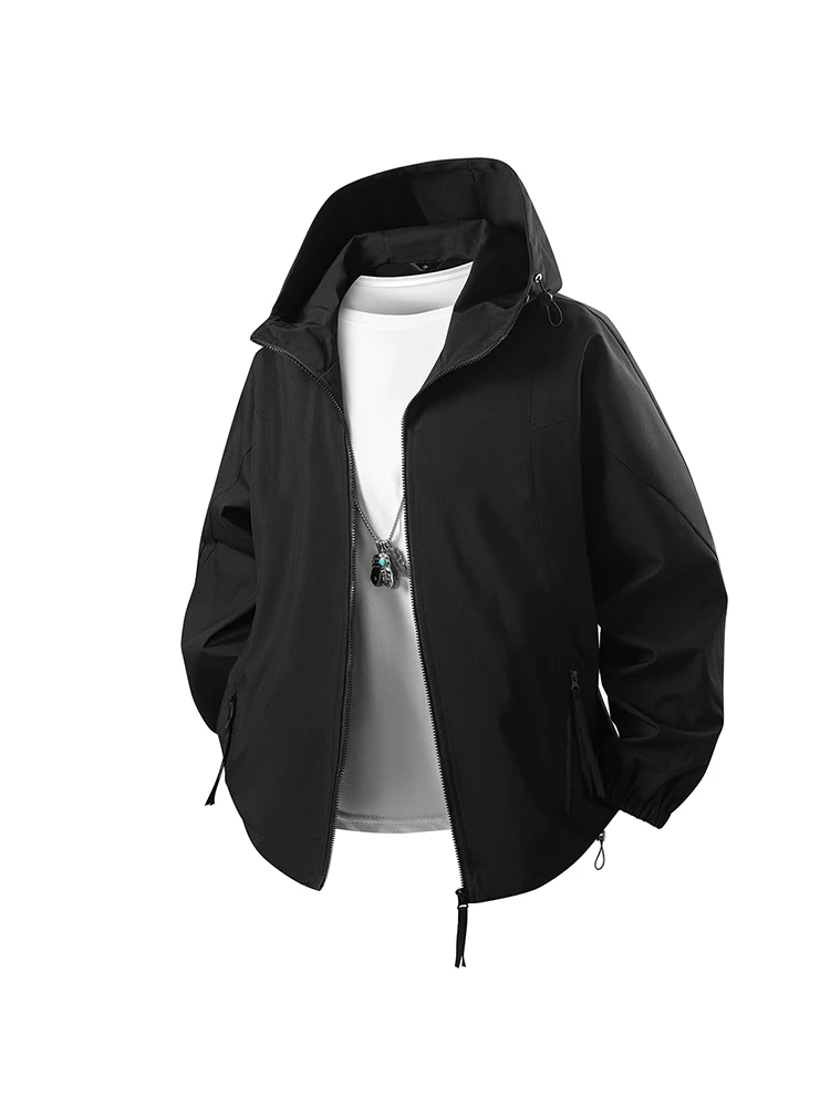 

Мужская куртка в американском ретро-стиле для ранней осени, новая повседневная свободная куртка с капюшоном, верхняя одежда из полиэстера на молнии