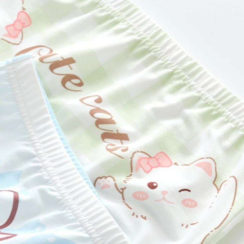 Summer Thin Breathable Briefs for Girls Modal Antibacterial Panties 4PCS Cute Cartoon Print Knickers 2+y Young Child Underwears