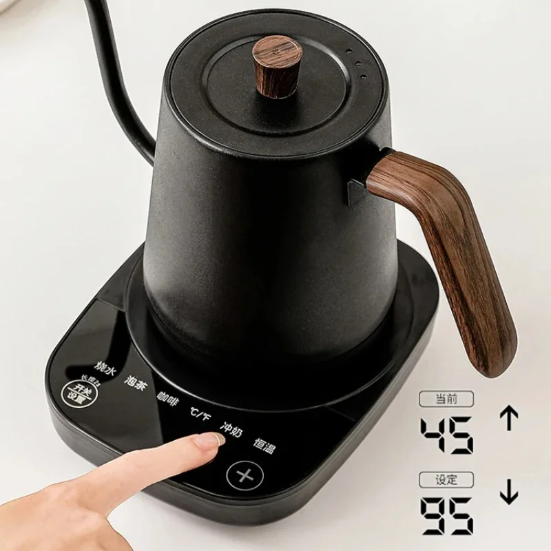 Hand Brew Coffee Pot Smart Teapot Temperature Control Pot 1000W Rapid Heating Kettle 110v/220v Gooseneck Electric Kettle 800ml