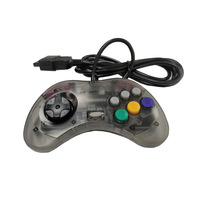 Transparent Black Wired Game controller for SEGA Saturn SS console