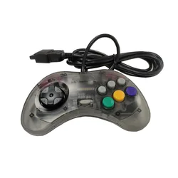 Transparent Black Wired Game controller for SEGA Saturn SS console
