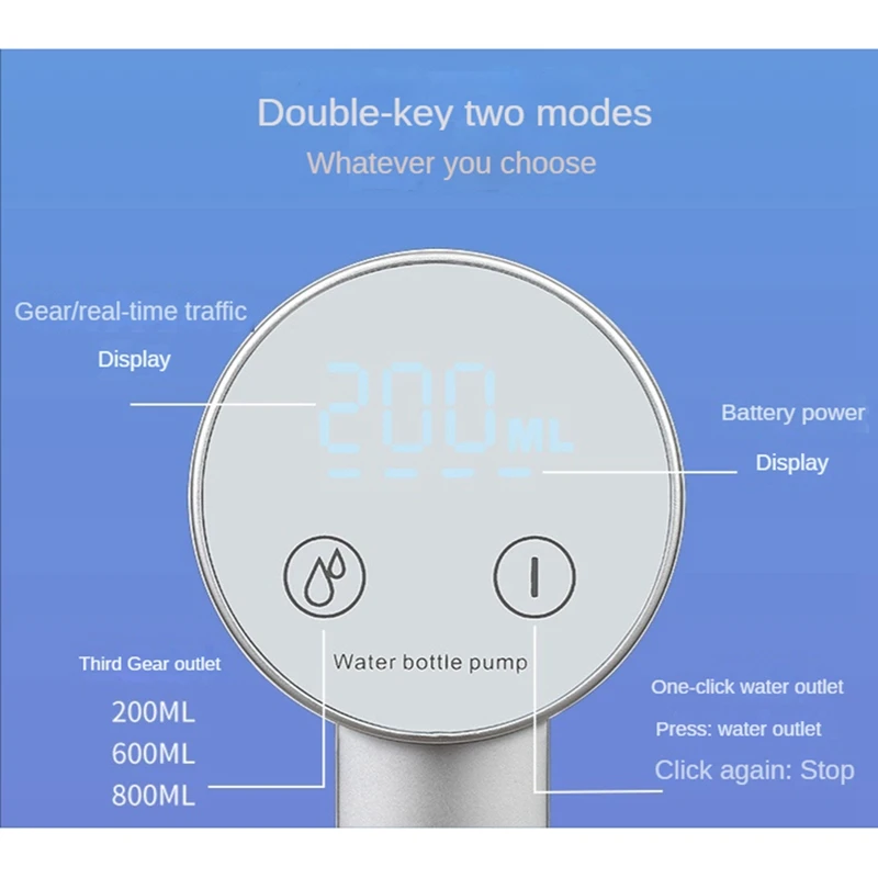 Water Bottle Pump Household USB Electric Foldable Water Suction Device Water Dispenser Water Pump For 5 Gallon Bottle