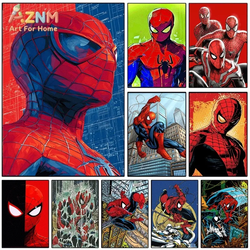 Spider Man Canvas Wall Art Unframed Pop Art Superhero Portrait Poster Print Home Bedroom Game Room Decor Gift for Boys Fans