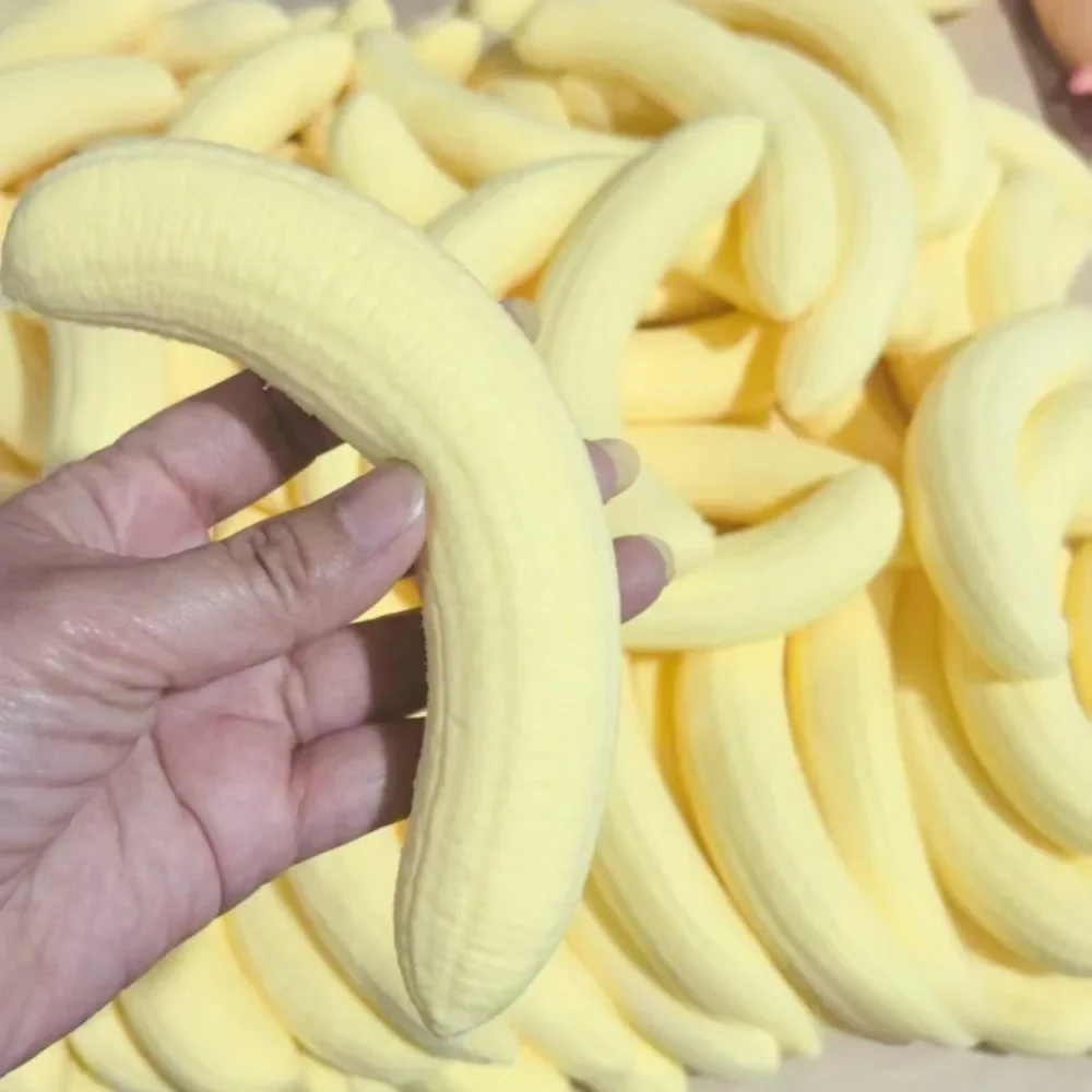 Banana Pulp Squishy Toy Stress Relief PU Slow Rebound Sensory Fidget Ball Milky Scent Non-Edible Soft Durable for Adults Kids