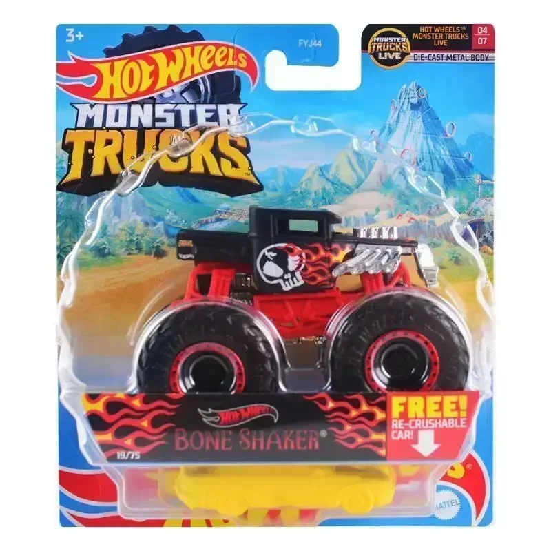 Original Hot Wheels Car Monster Truck Diecast 1/64 Voiture Plus Crushable Car Shark Wreak Kid Boy Toy for Children Birthday Gift