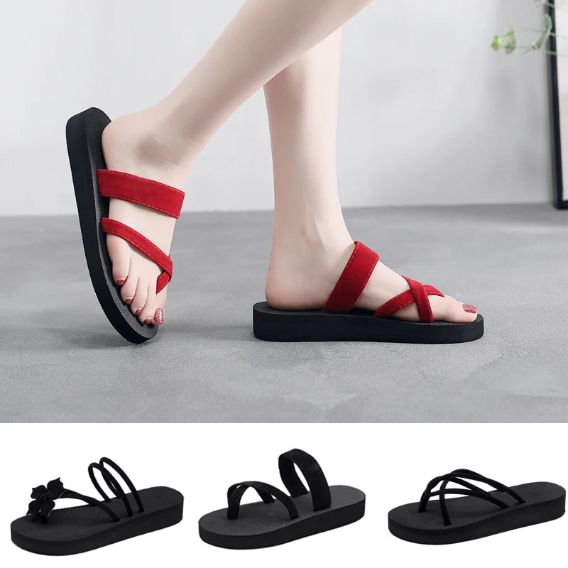 Summer Women Slippers Outdoor Light Weight Shoes Ladies Flat Flip-flop Black Non-slip Basic Indoor House Beach Sandals Zapatos