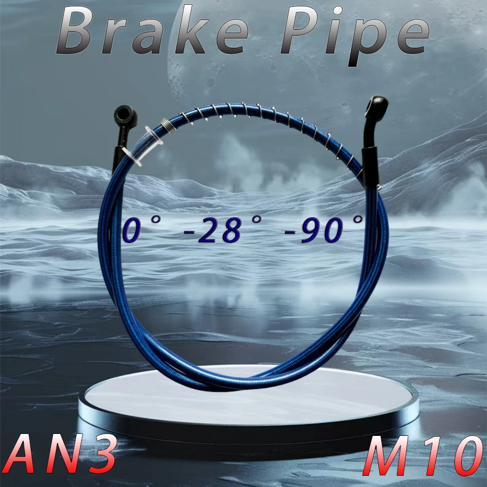 

0 ° -28 ° -90 ° Универсальный синий гидравлический тормозной шланг для мотоцикла, 10 см-500 см, черный, 10 мм, соединительная оплетка, масляная труба, труба гидравлического масла