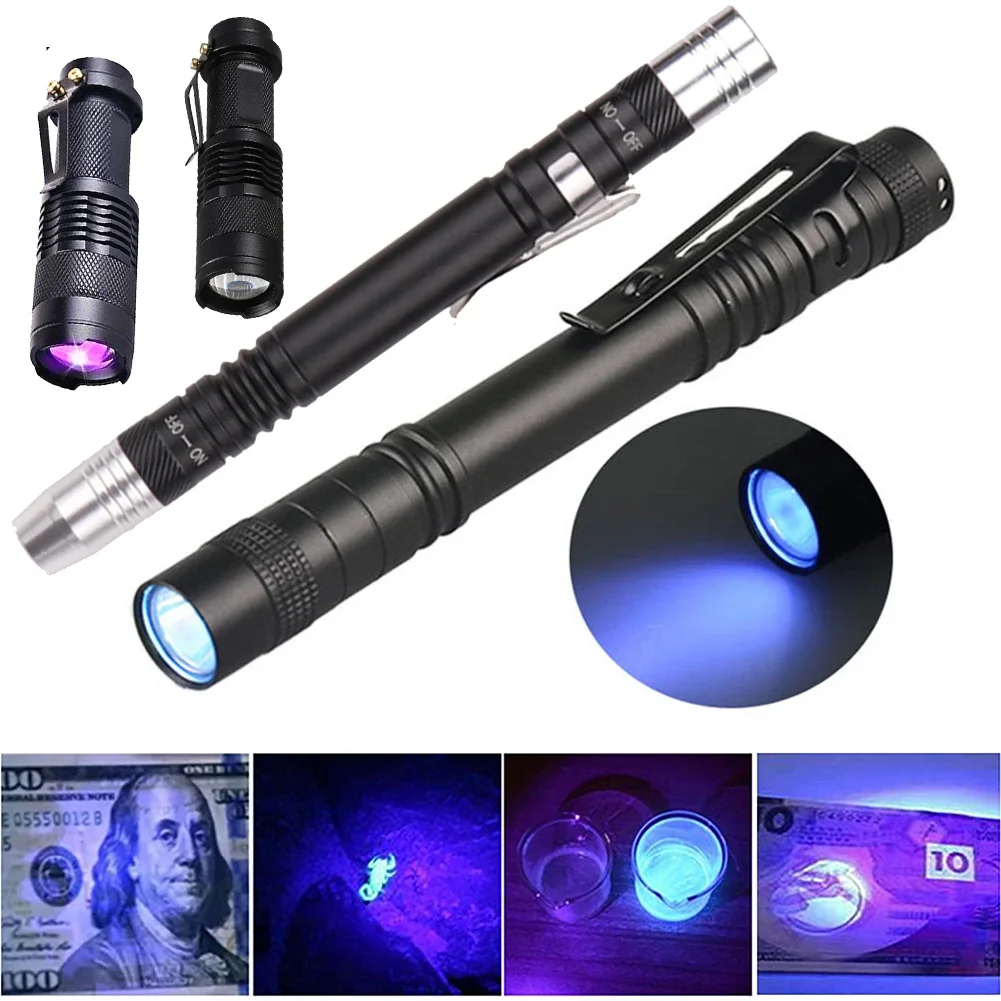 

UV Flashlight 395-400nm Black Light Mini Flashlights Ultraviolet Torch for Pet Urine Stains Detector Scorpion