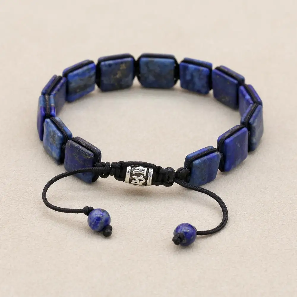 10MM Lapis Lazuli Natural Stone Braided Bracelet & Bangle Punk Man Women Friendship Charm Bangle Bracelet Handmade Jewelry