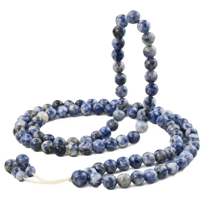 

Elegant Sodalite 108 Mala Beads Necklace with Natural Gemstones for Meditation
